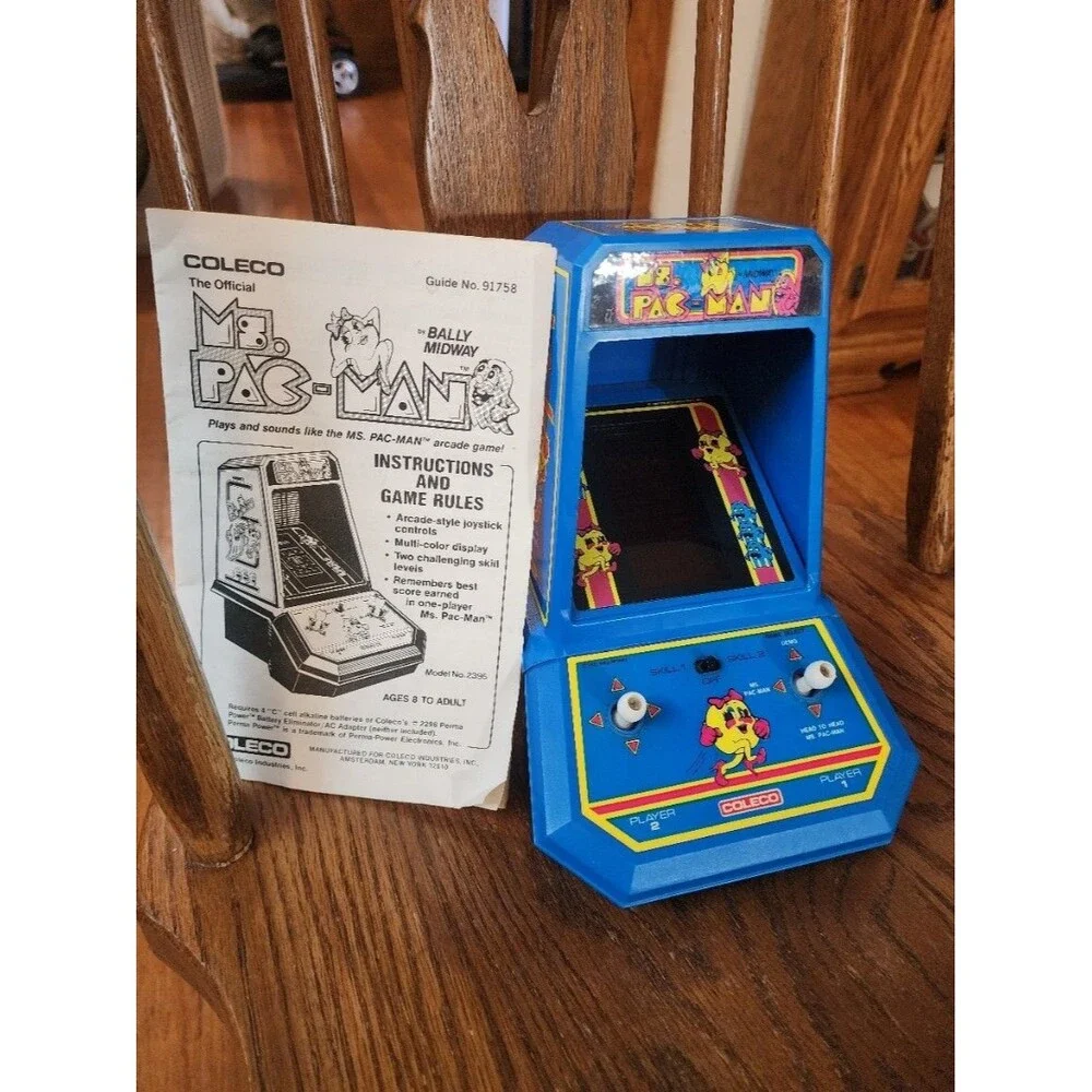 1983 Vintage Ms. Pac-Man Coleco Tabletop Electronic Arcade Game Tested Working